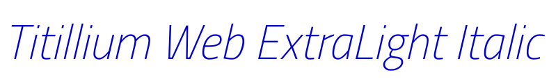 Titillium Web ExtraLight Italic шрифт